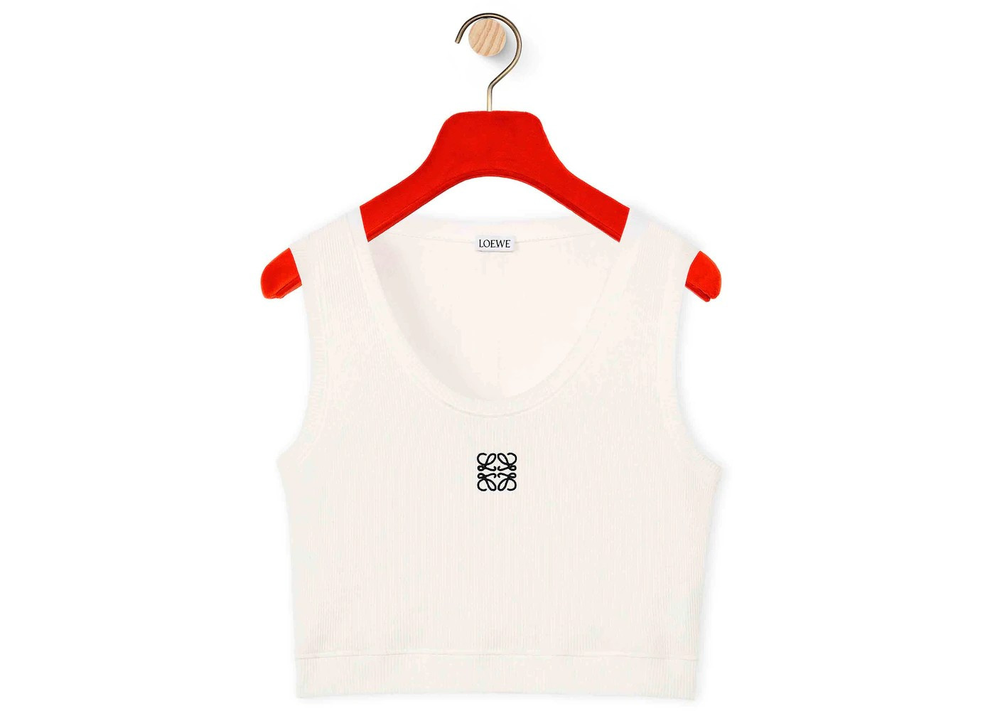LOEWE Cropped Cotton Anagram Tank TopWhite/Navy Blue | StockX