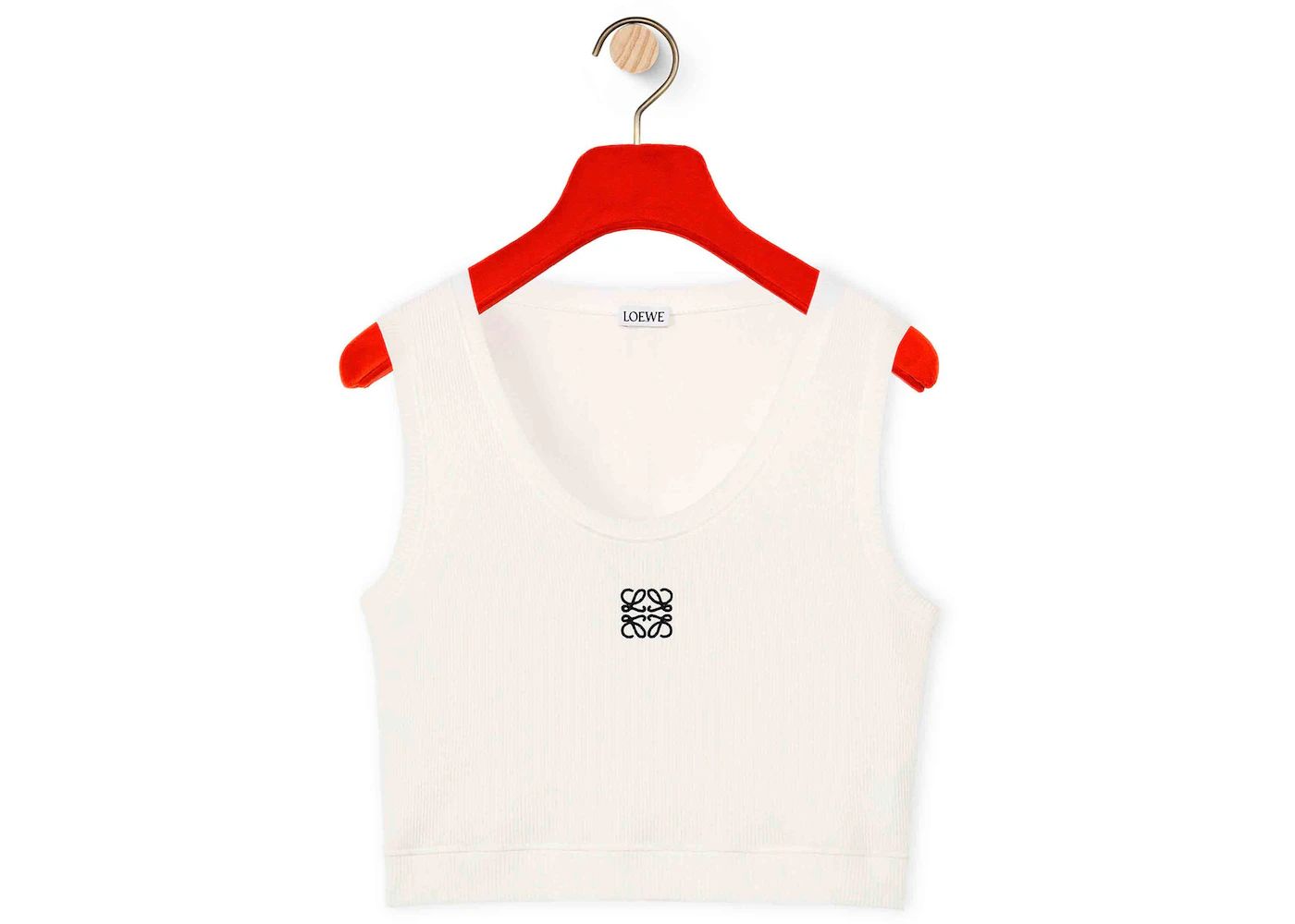 LOEWE Cropped Cotton Anagram Tank TopWhite/Navy Blue | StockX