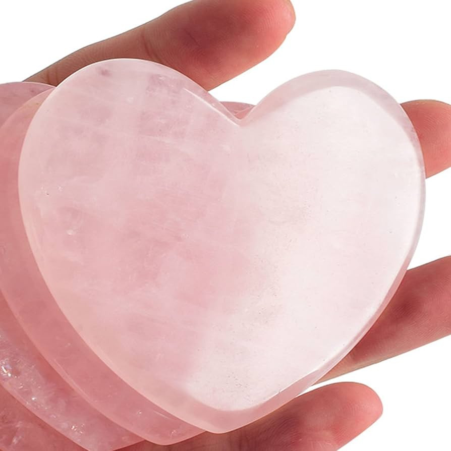 ideayard Heart Shape Rose Quartz Stone, Large Heart Quartz Rock 75mm 1pcs | Amazon (US)
