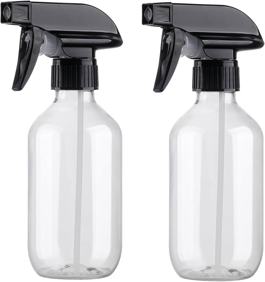 Plastic Spray Bottles Clear and Brown Refillable Container Empty Spray Bottle 10oz/300ml Adjustab... | Amazon (US)