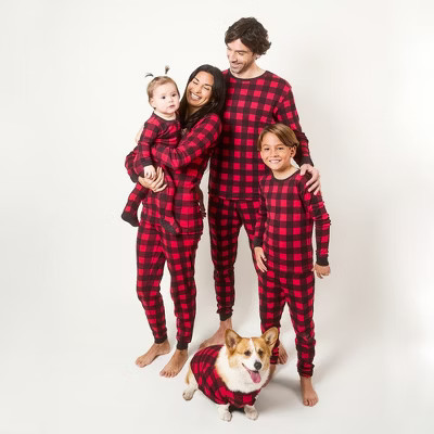 Leveret Cotton Matching Family Christmas Pajamas Plaid Black & Red Buffalo Plaid (Buffalo Check) | Target