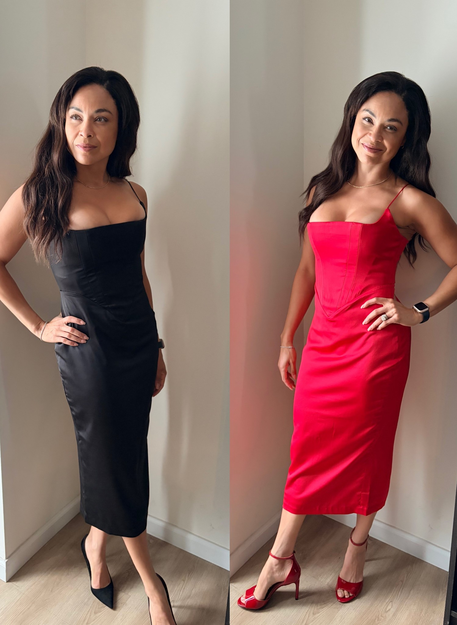 The satin holiday dress from Nordstrom you can wear on repeat all year long (and beyond)!. Perfect for holiday parties, date nights, NYE, and last-minute invites. Pair it with heels and a statement coat for an instant polished glam look. OR sometimes I throw it on with leather jacket and boots or sneakers for a fun edgy twist. I loved it so much, I bought both red and black. Sizing was tricky with this dress as mentioned in the reviews, but in case you’re curious this is a M 😘🖤❤️Shop both colors below 👇🏽
.
.

holiday satin dress, nordstrom holiday dress, red satin dress, black satin dress, little black dress, holiday party outfit, new years eve dress, date night dress, classic satin dress, elegant evening dress, minimalist holiday outfit, quiet luxury style, timeless holiday look, chic holiday fashion, womens holiday dresses, elevated basics, confidence outfit, festive dress outfit

#LTKHoliday #LTKSeasonal #LTKGiftGuide