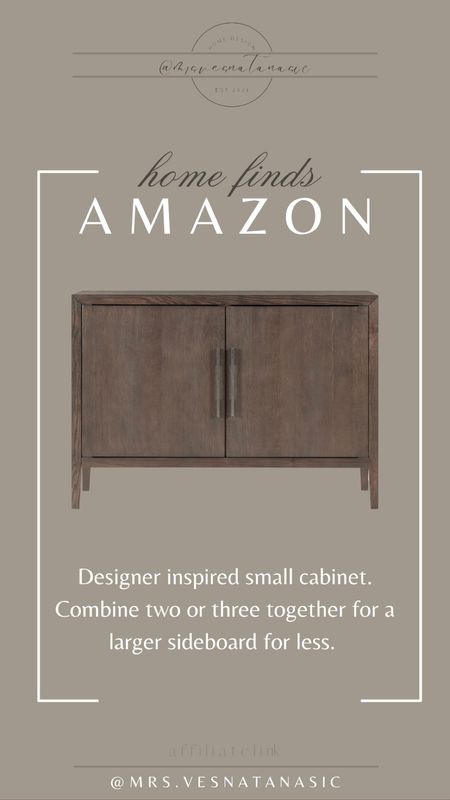 Beautiful small cabinet on Amazon! You can combine two or three to make a sideboard. 

#LTKstyletip #LTKhome #LTKsalealert