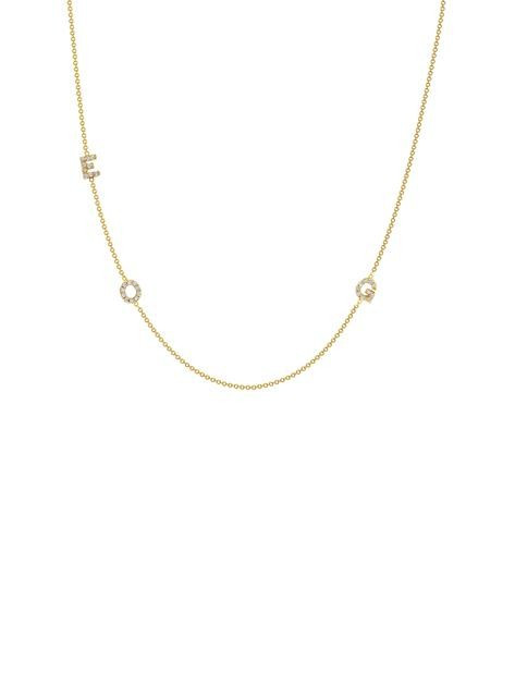 The Pave Diamond Initial Necklace - 3 Letter | leMel