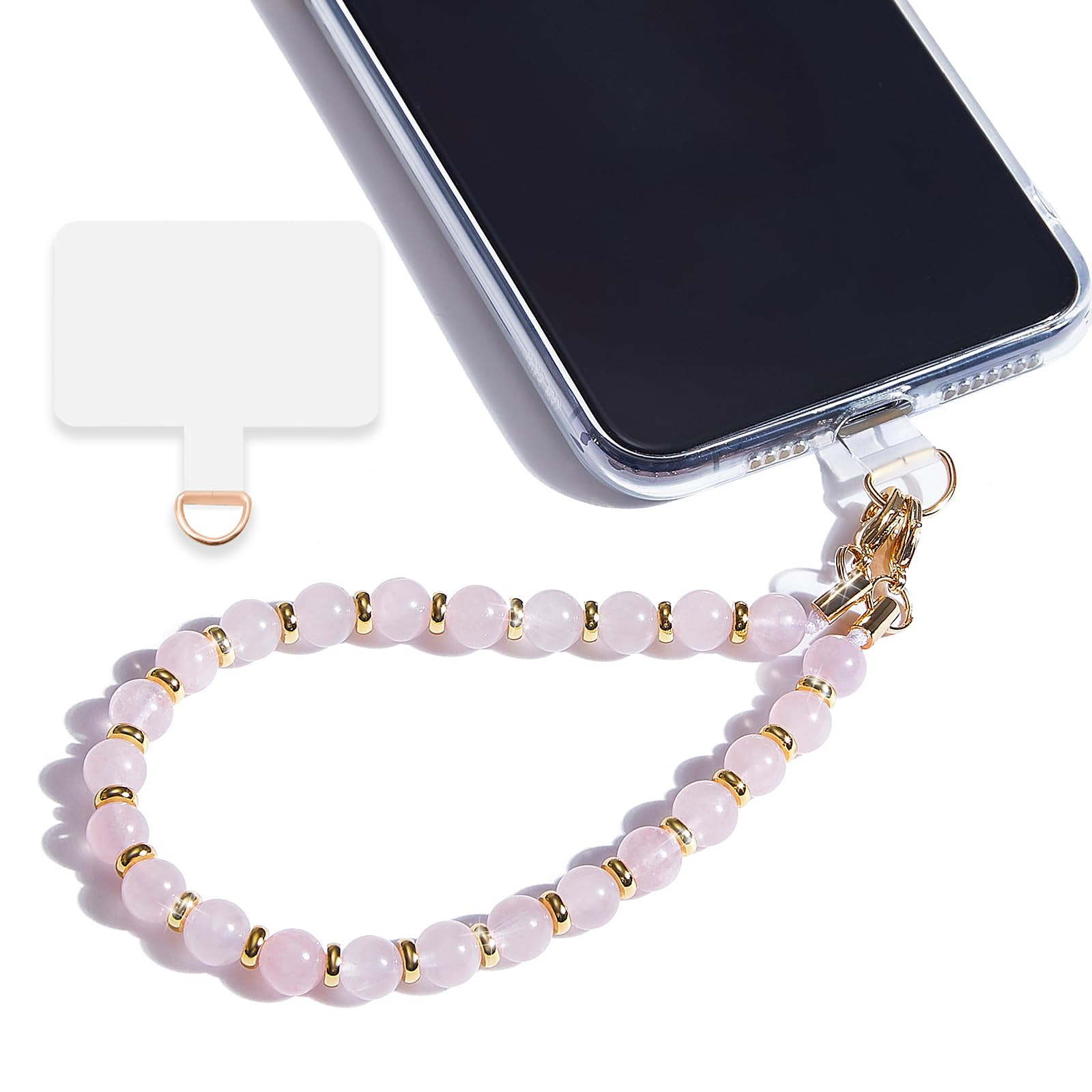 Marble Beaded Phone Wrist Strap,Detachable Phone Bracelet Strap with Tether Tab,Hands-Free Wristl... | Amazon (US)