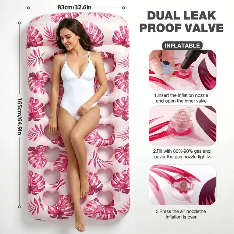 Livhil Inflatable Pool Floats Adult, Large Pool Float , Pool Lounger with Headrest, Pool Rafts, T... | Walmart (US)