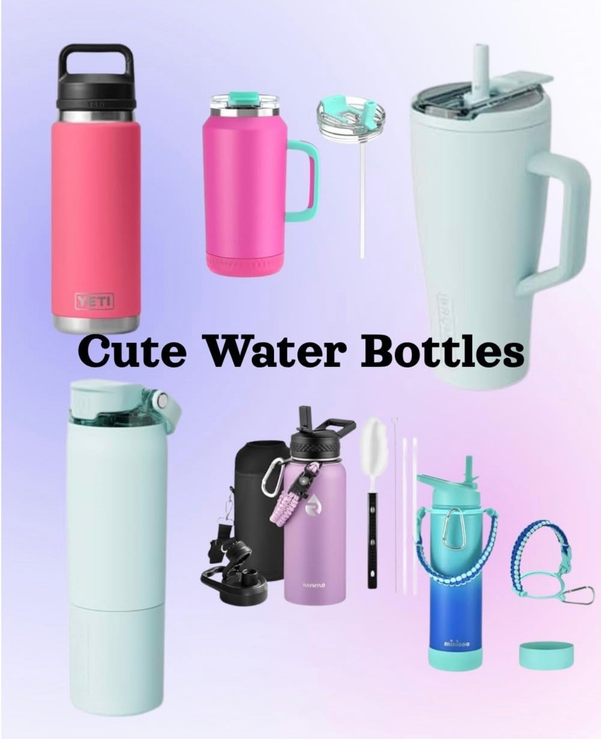 Cute water bottles for summer sipping 💦 Love these for pool days, errands, workouts, and keeping drinks close all day.

Commissionable link.

#LTKFinds #LTKHome #WaterBottle #CuteWaterBottles #AmazonFinds #SummerFinds #EverydayEssentials