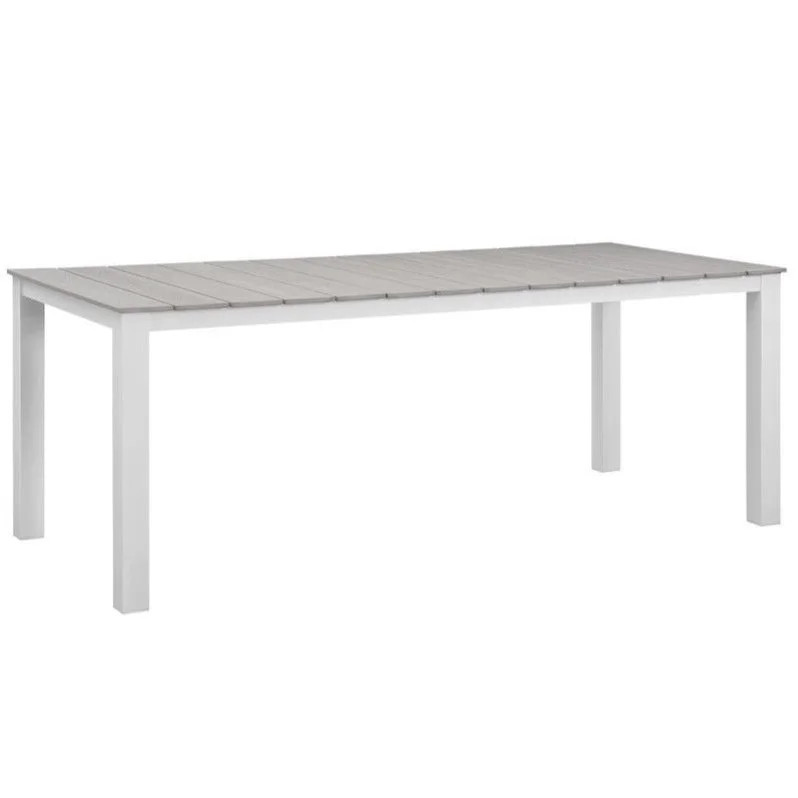 Hawthorne Collections Outdoor Dining Table in White and Light Gray - Walmart.com | Walmart (US)
