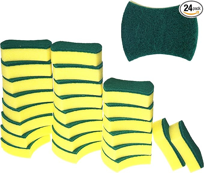 Kitchen Cleaning Sponges,Eco Non-Scratch for Dish,Scrub Sponges(Pack of 24) | Amazon (US)