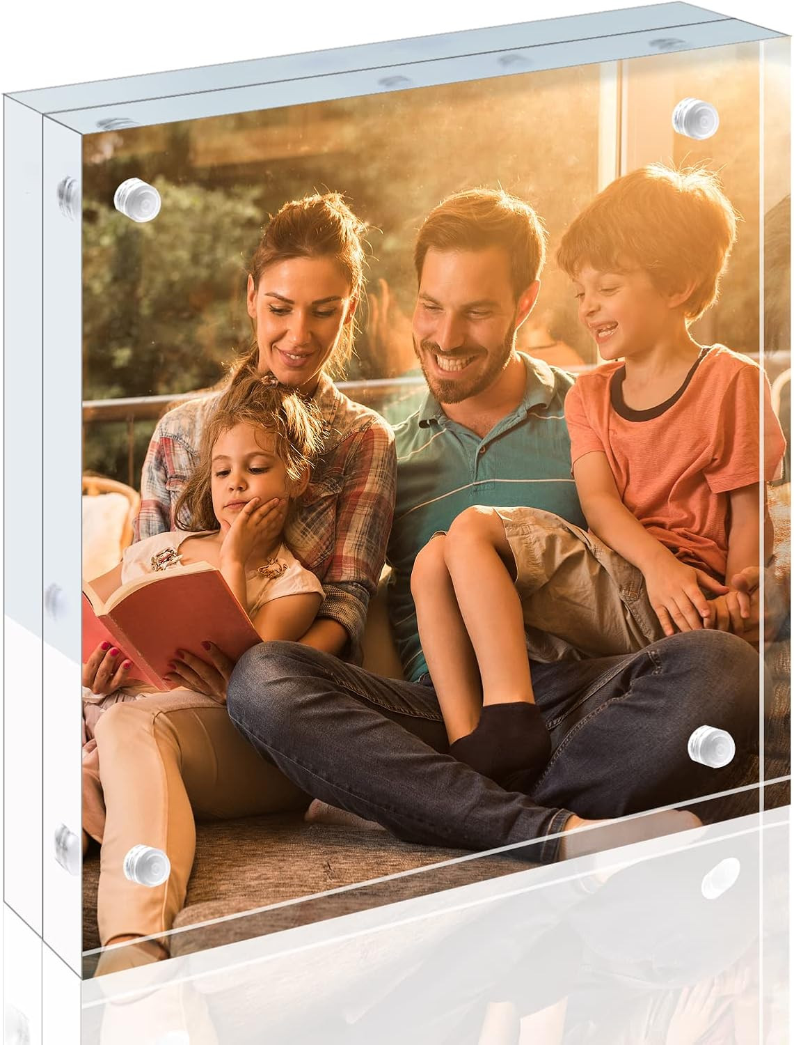 Egofine 4x4 Picture Frames Acrylic Frames, 20mm Thicker Lucite Frameless Clear Floating Frames, M... | Amazon (US)