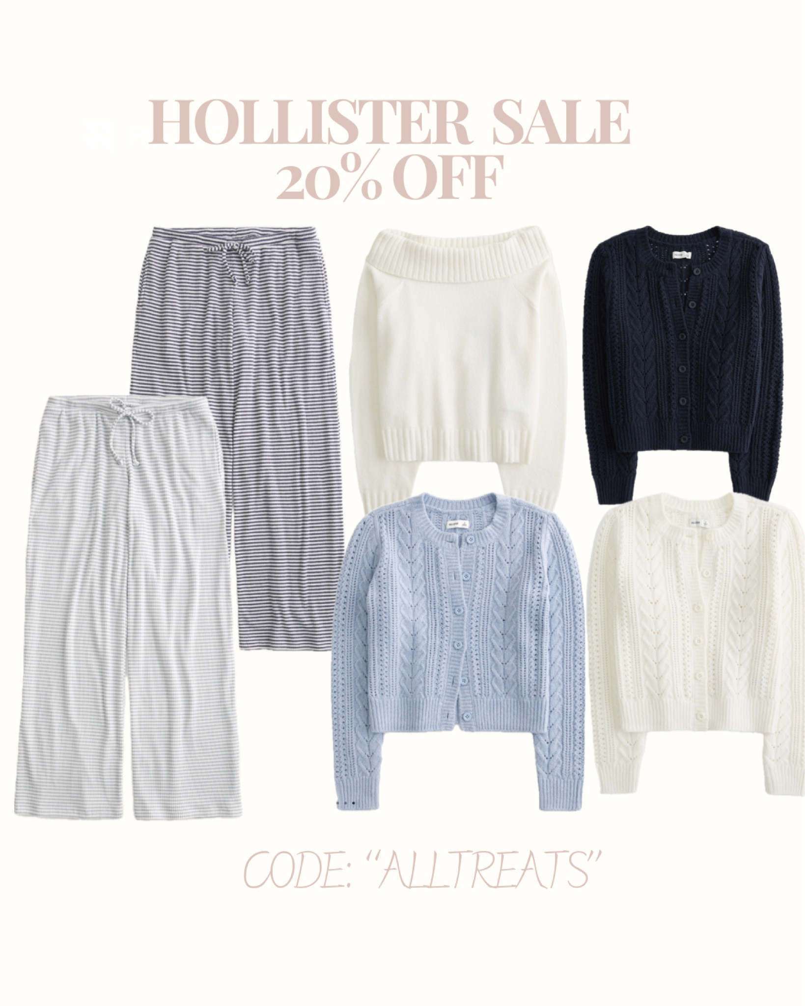 Hollister is having a 20% sale today!

Fall jacket
winter jacket
bow jacket
cozy jackets
fur jackets
bow jeans 
baggy jeans
low rise baggy jeans 
striped pants 
baggy striped pants
blue and white striped pants 

#LTKSeasonal #LTKGiftGuide #LTKHoliday