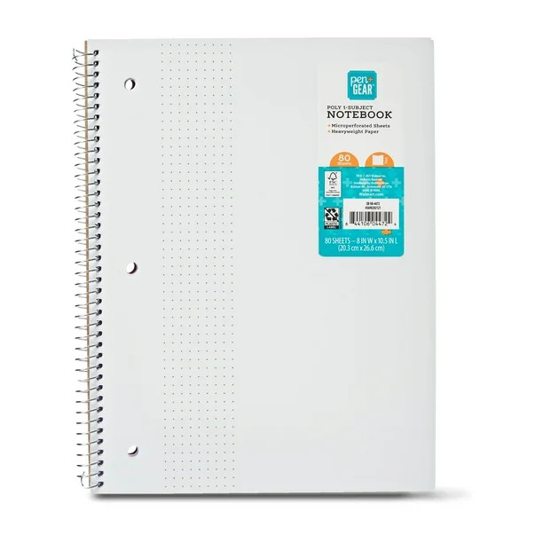Pen+Gear Poly Notebook, Dot Ruled, 80 Sheets - Walmart.com | Walmart (US)
