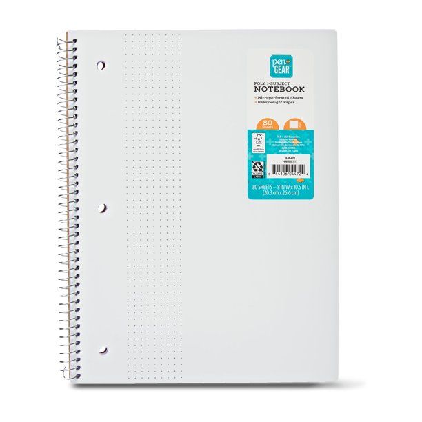 Pen+Gear Poly Notebook, Dot Ruled, 80 Sheets - Walmart.com | Walmart (US)