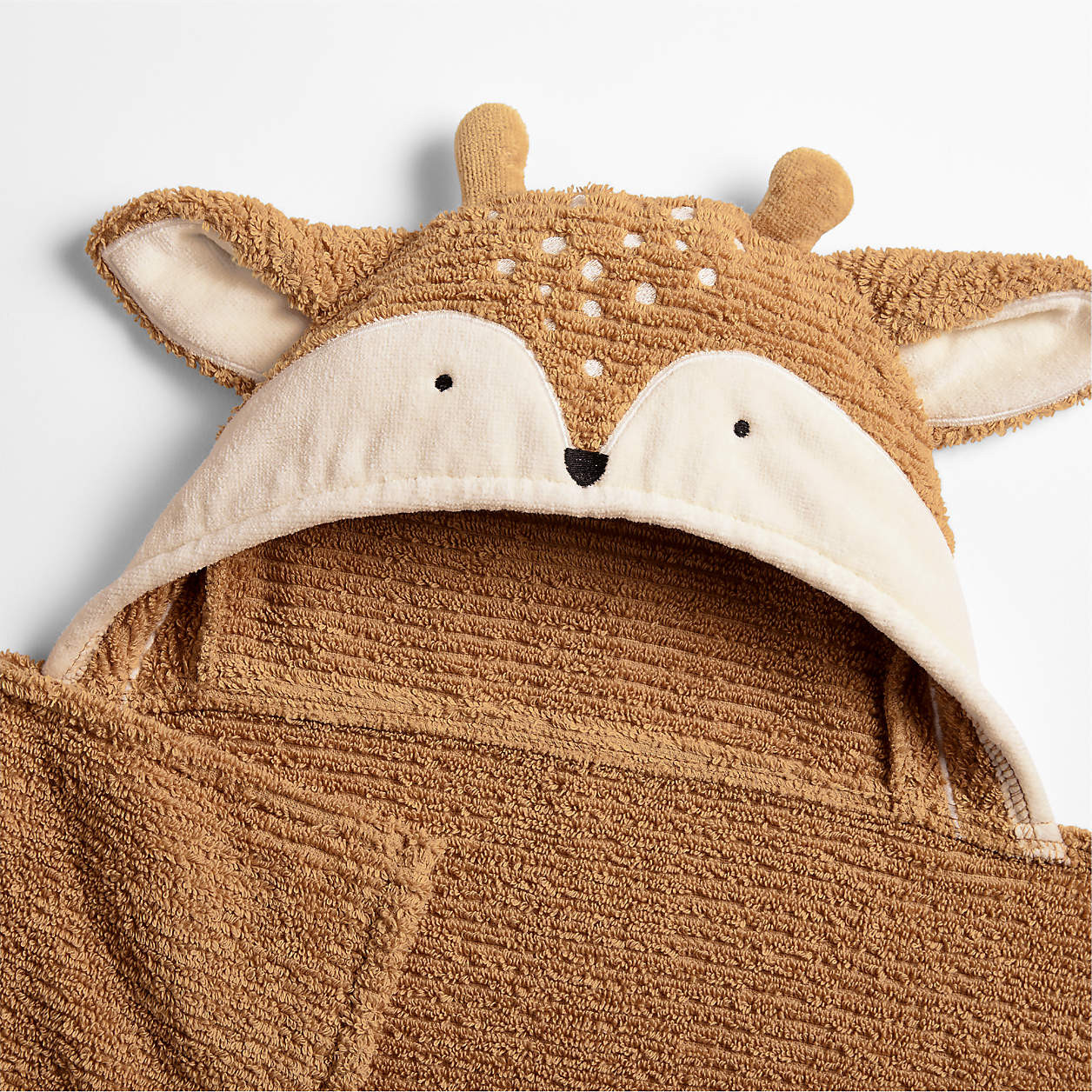 Fawn 100% Organic Cotton Hooded Baby Towel | Crate & Kids | Crate & Barrel