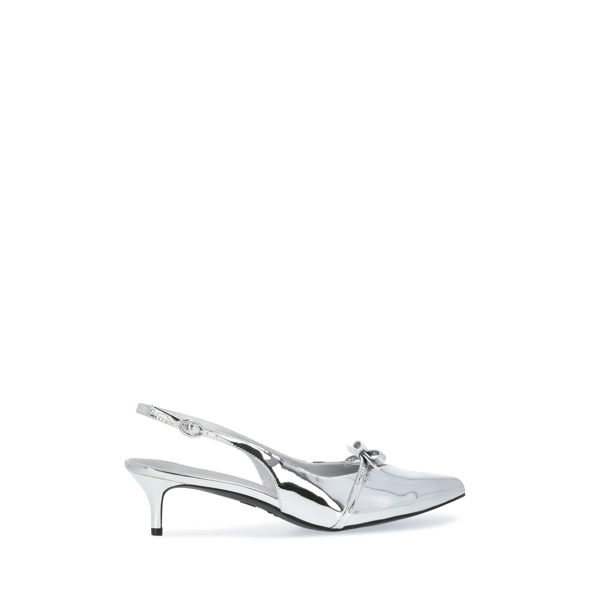 Free Assembly Women's Slingback Kitten Heel Shoes with Bow | Walmart (US)