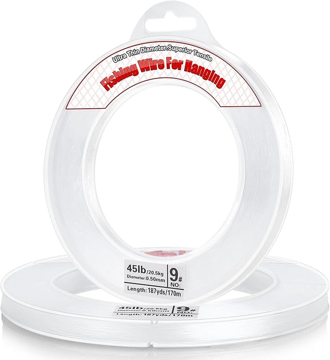 Clear Fishing Wire, Acejoz 656FT Fishing Line Clear Invisible Hanging Wire Strong Nylon String Su... | Amazon (CA)