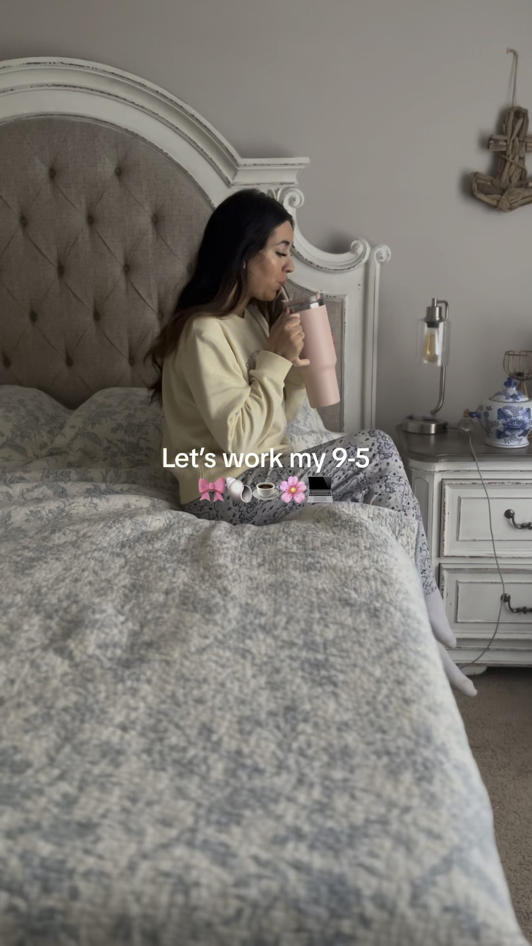 Work from home routine and favorite products!! Love my blue floral vintage bedding and girly skincare and makeup products! Go to makeup products for work. Work from home makeup routine. Work from home life mom life  

#LTKVideo #LTKworkwear #LTKbeauty