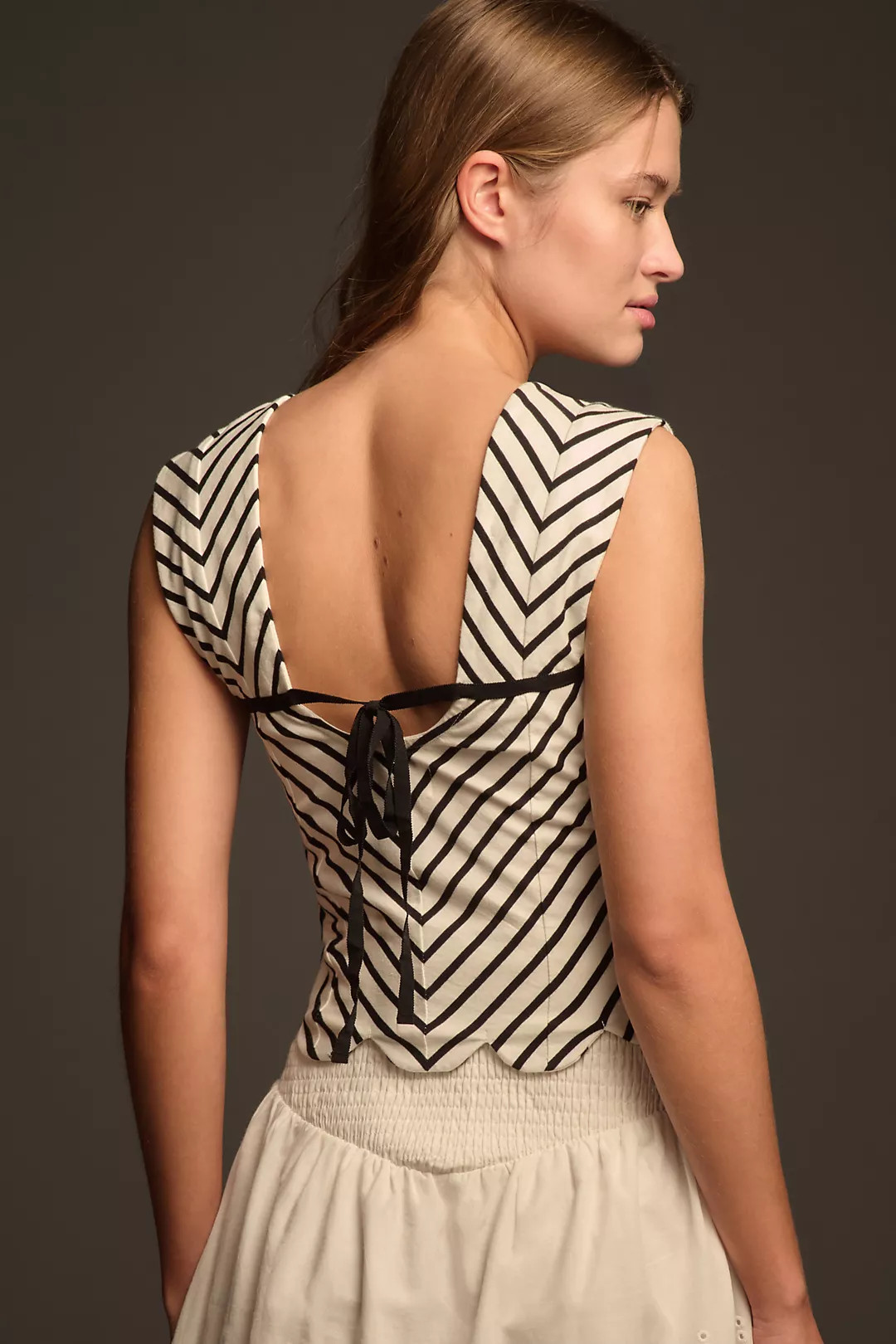 Maeve Square-Neck Cropped Tee | Anthropologie (US)