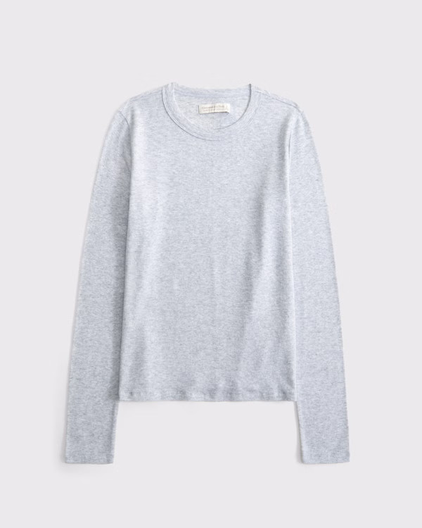 Women's Long-Sleeve Cozy Lounge Knit Tee | Women's Tops | Abercrombie.com | Abercrombie & Fitch (US)