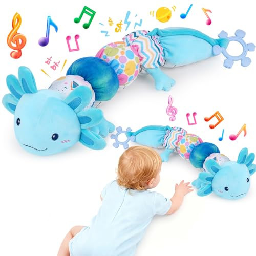 Baby Toys 6-12 Months, Musical Caterpillar Tummy Time Toys with Crinkle, Rattle, Squeaker & Teether, Kawaii Sensory Toys for Babies 0 1 2 3 4 5 6+ Months, Crinkle Toys Newborn Baby Gift | Amazon (US)