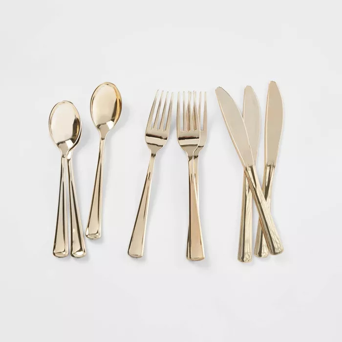 30ct Disposable Flatware Set Gold - Wondershop™ | Target