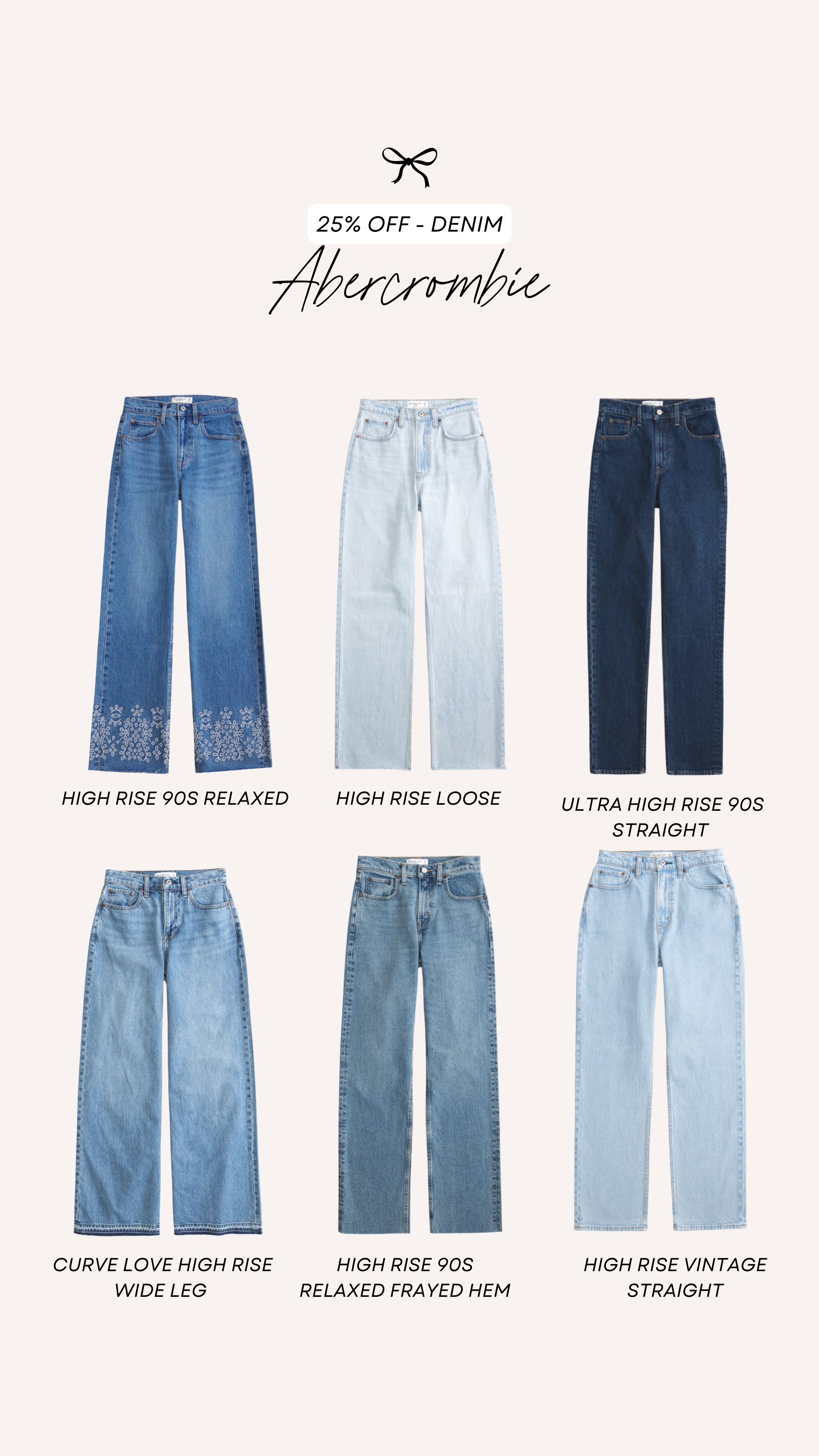 The LTK Spring Sale is here! Save 25% on everything at abercrombie, including denim!

spring outfits, spring jeans, mom outfits for spring, affordable denim  

 #LTKSpringSale #LTKootd #LTKSaleAlert