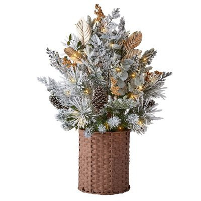 Member's Mark Pre-Lit 3.5' Holiday Porch Topiary - Flocked | Sam's Club