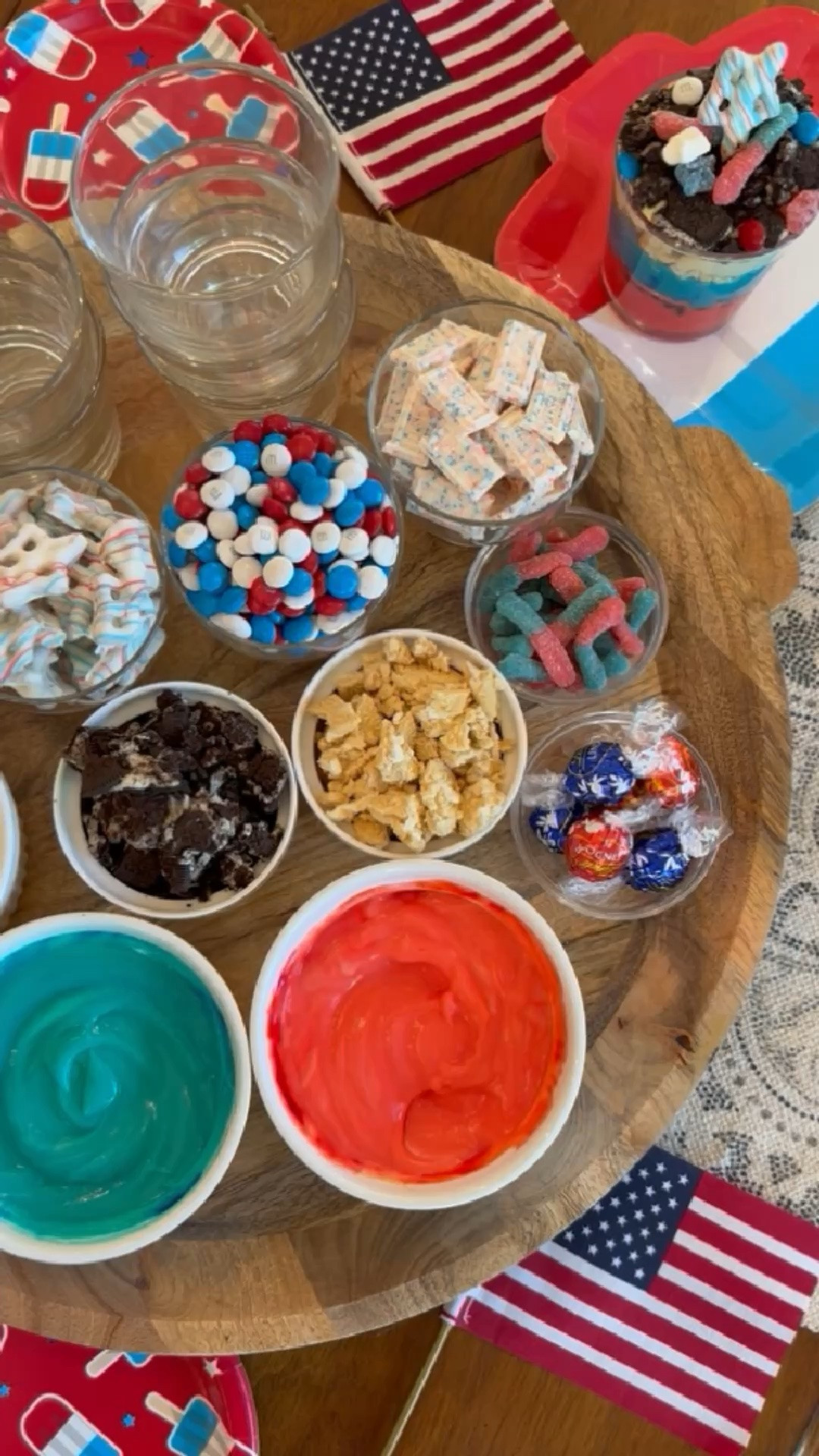 Patriotic pudding parfait bar 💙🤍❤️

#LTKfoodie #LTKSeasonal #LTKHome