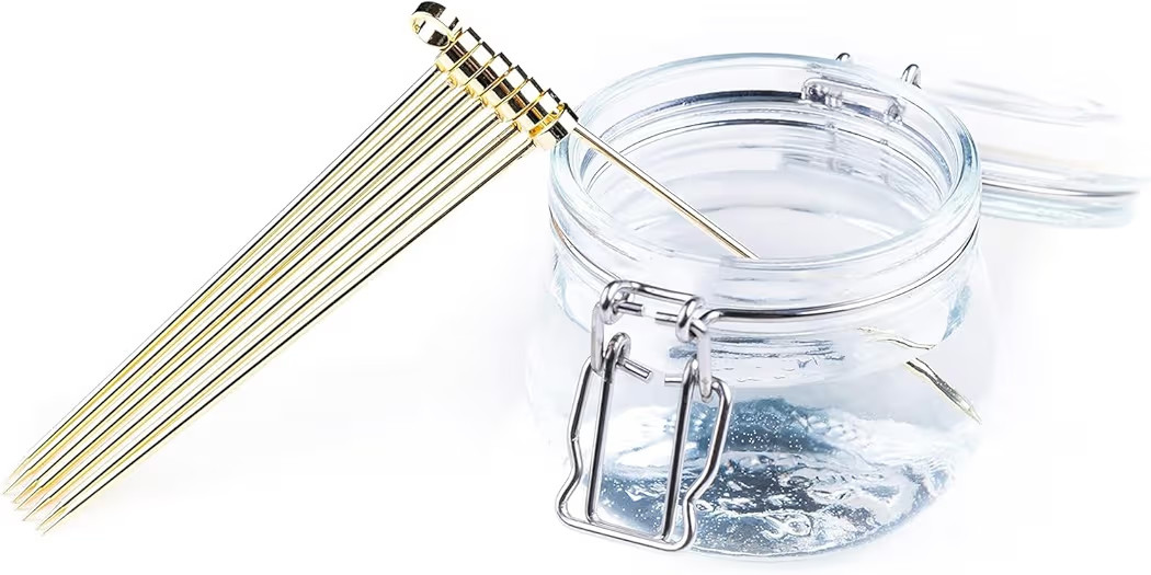 PuTwo Stainless Steel Metal Martini Picks, 4" Pack of 8 in Gold | Amazon (US)