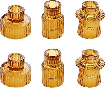 Vixdonos Taper Glass Candlestick Holders Tealight Candle Holders for Table Centerpieces, Wedding ... | Amazon (US)