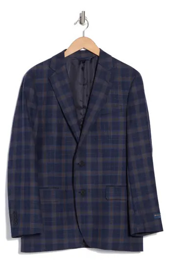 Brooks Brothers Plaid Wool Sport Coat in Navy Brown Over Check at Nordstrom Rack, Size 40 Short | Nordstrom Rack