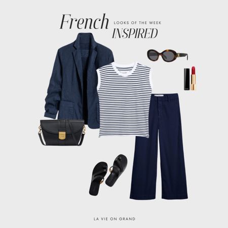 Looks of the week 
French Inspired 
Chic navy linen blazer and pants for the summer season. 

#LTKStyleTip #LTKOver40