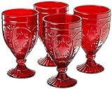 Fitz and Floyd Trestle Glassware Ornate Goblets, Set of 4, Red | Amazon (US)