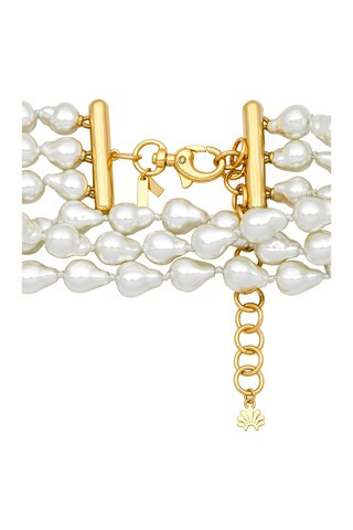 Lele Sadoughi Jackie Pearl Triple Row Choker in Pearl from Revolve.com | Revolve Clothing (Global)