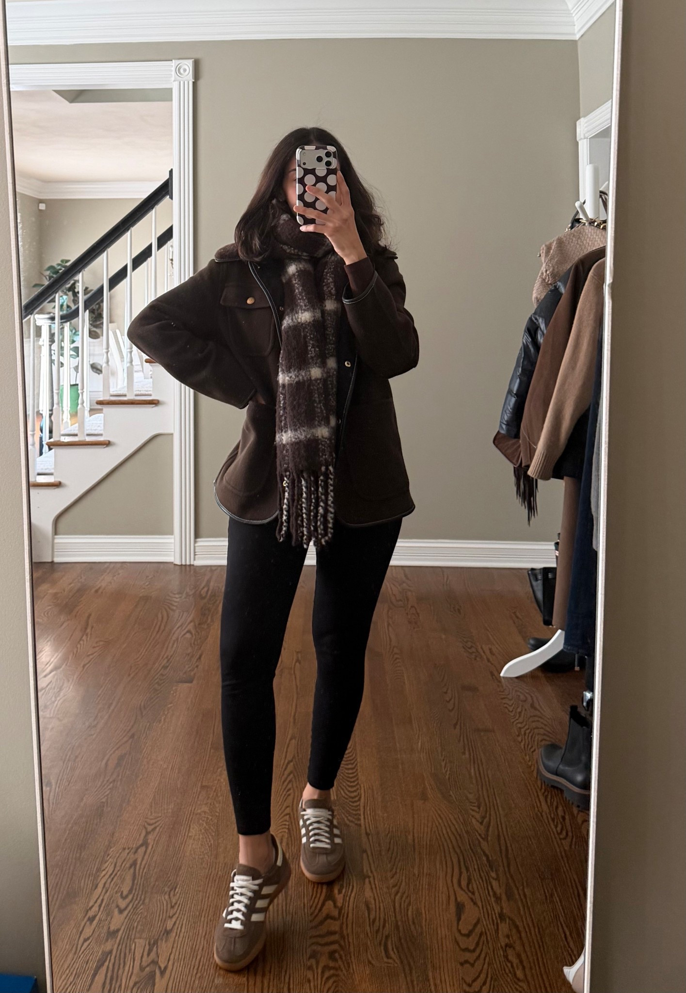 Winter capsule outfit with leggings and wool jacket
Paired with brown Adidas sneakers
Leggings size small / jacket size medium and sneakers are TTS

#LTKFindsUnder100 #LTKmomlife #LTKSeasonal