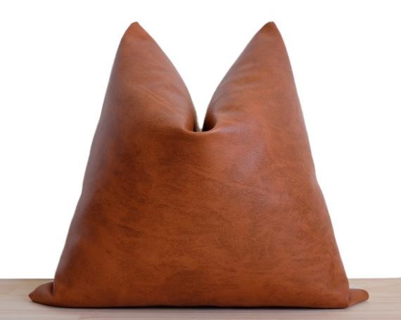Faux Leather Pillow Cover | 'Naima' | Etsy (US)
