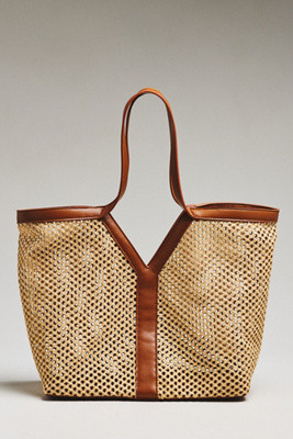 Urban Expressions Nadia Raffia Perforated Tote Bag | Anthropologie (US)