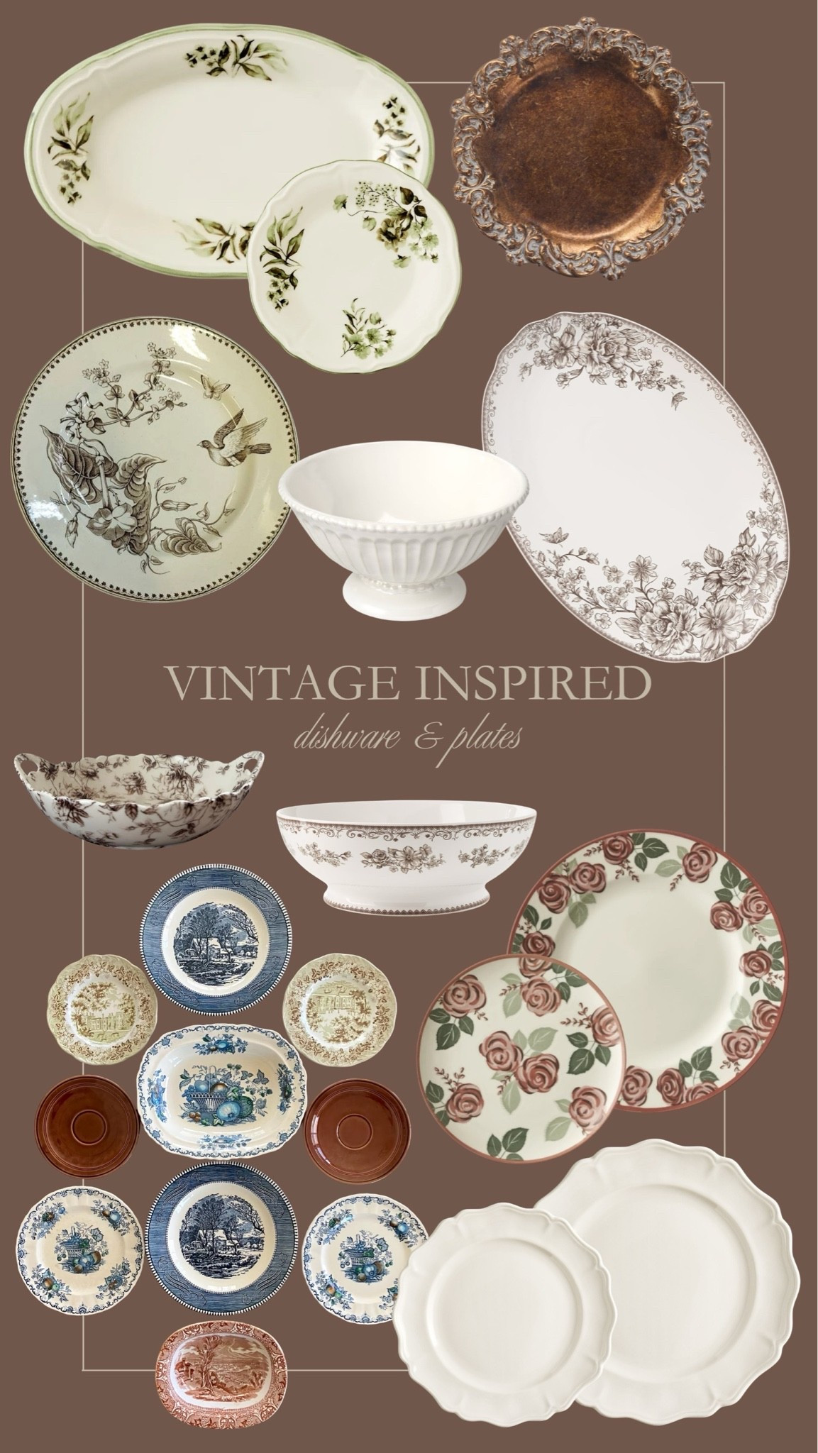 Vintage inspired dishes, plates, and bowls! 😍 Love these pretty dishes!