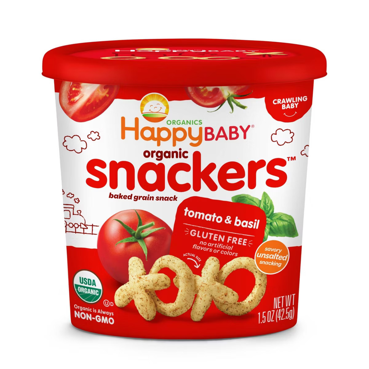HappyBaby Tomato Basil Baby Snacks - 1.5oz | Target