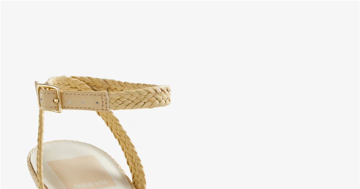 Dolce Vita Strappy Raffia Heel - Natural | Boston Proper | Boston Proper
