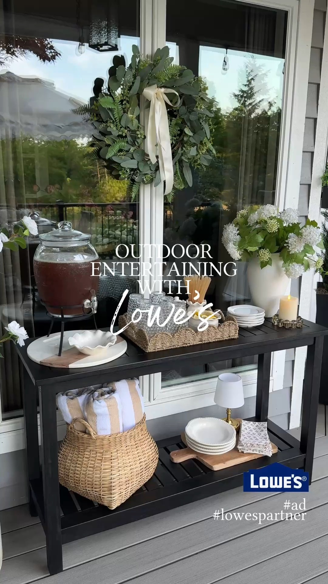 #ad Outdoor Entertaining With Lowe’s

Create an outdoor space everyone will love gathering in. I styled this indoor/outdoor console table into a beautiful beverage station, set the dining table for long dinners and meaningful conversations, and added a high-top table for extra seating. These pieces from @Lowe's make it easy to create a space that’s as functional as it is beautiful…perfect for hosting all summer long.

@loweshomeimprovement #lowespartner #patiofurniture #outdoordining Outdoor Living | Deck Decor | Patio Decor | Outdoor Furniture | Porch Decor | Patio Inspiration | Outdoor Space | Summer Decor | Backyard Style | Deck Design | Outdoor Entertaining | Patio Set | Lowe’s Finds

#LTKSeasonal #LTKHome #LTKSaleAlert