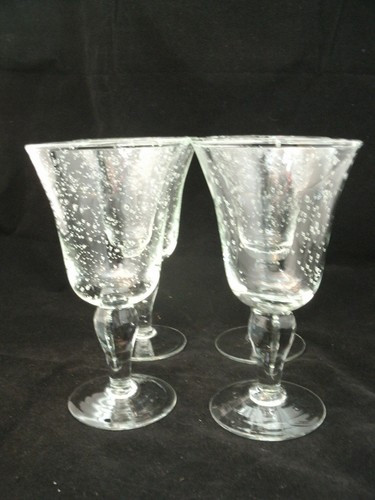 Ballard Design Crystal EMMA Seeded Glassware 4-7" Water Goblets Air Bubbles EC | eBay | eBay US