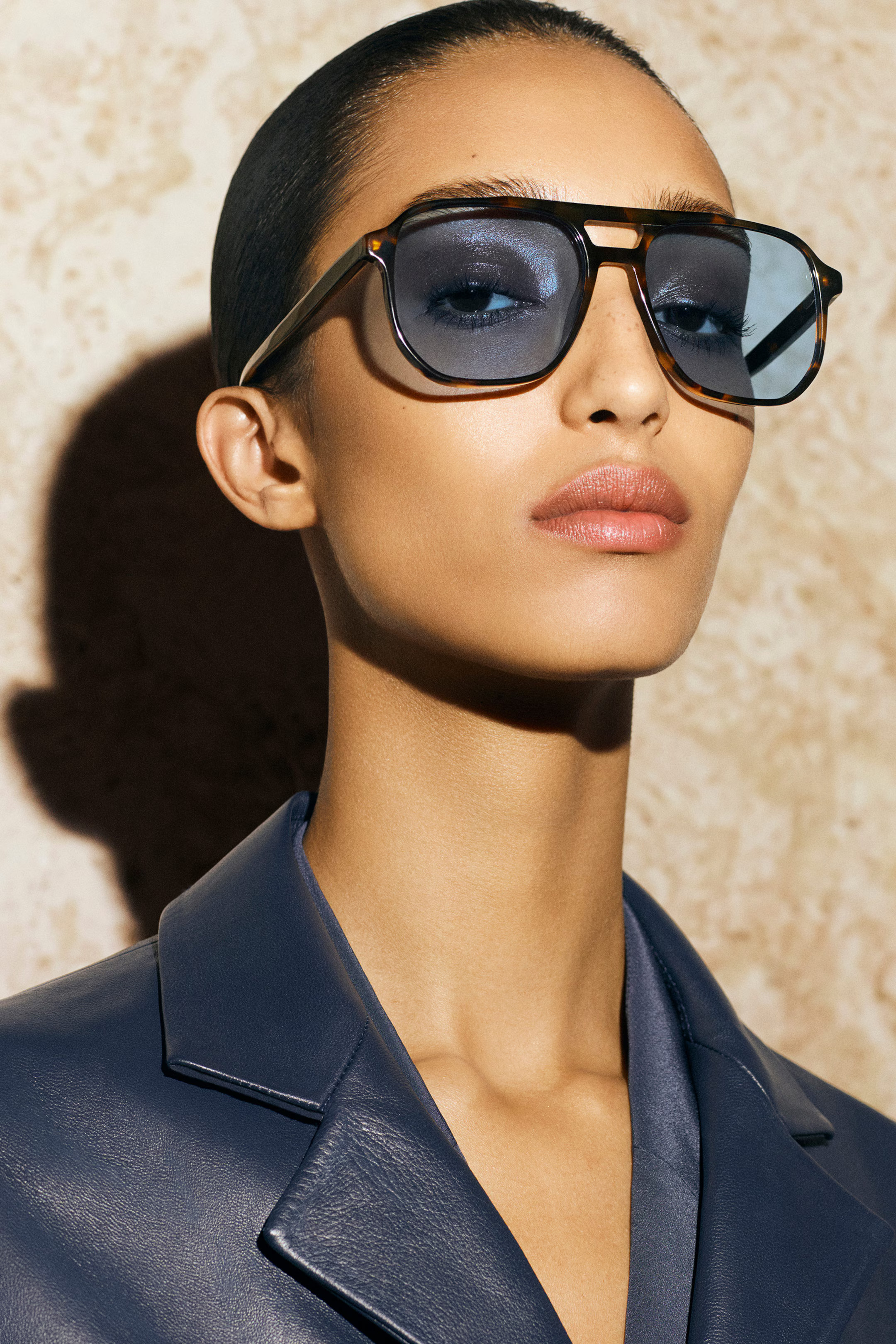 OVERSIZED SQUARE-FRAME AVIATOR SUNGLASSES - TORTOISESHELL / BLUE | COS UK