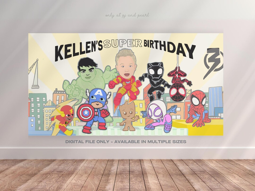 Custom Super Hero Digital Backdrop - Etsy | Etsy (US)