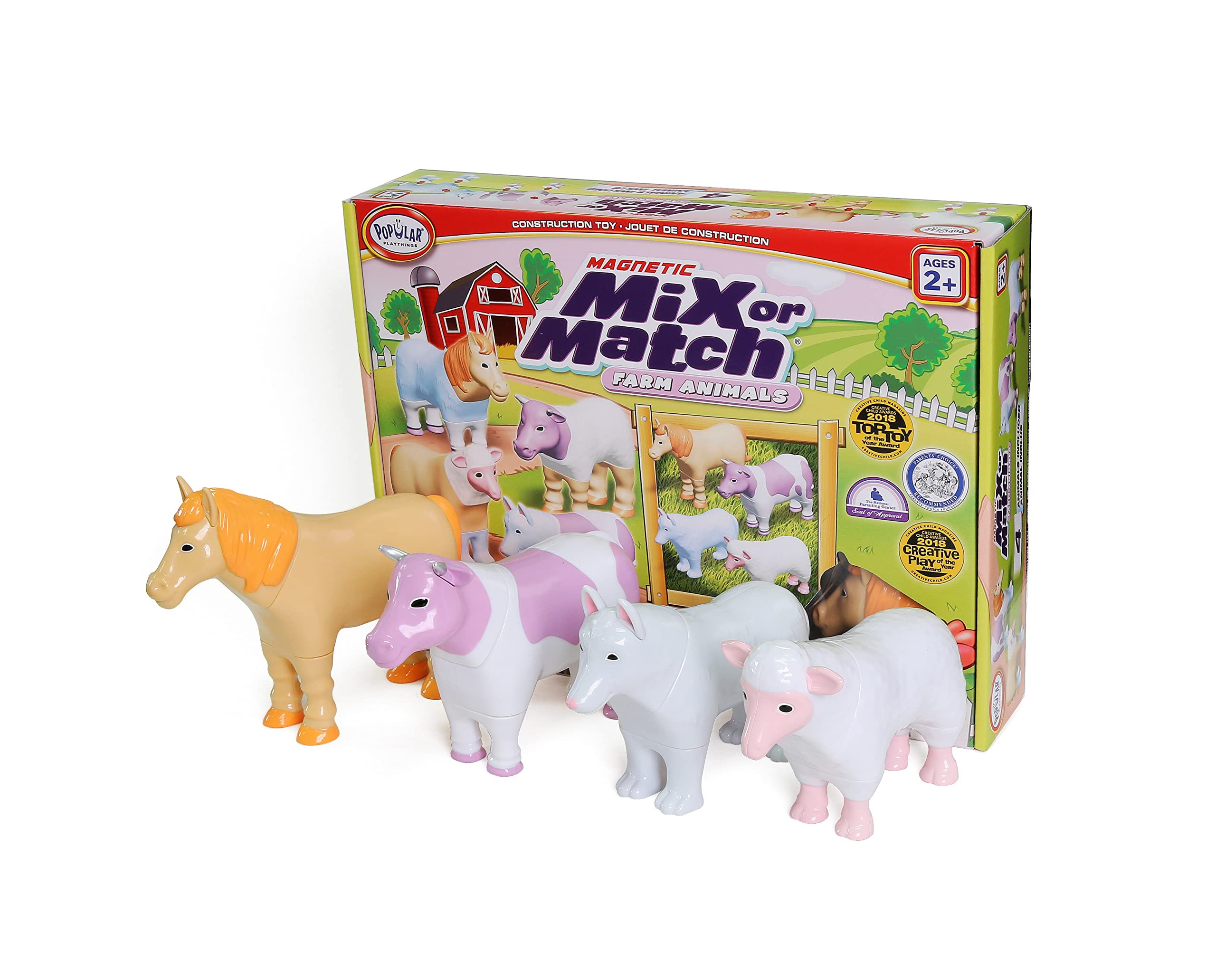 POPULAR PLAYTHINGS Magnetic Mix or Match Farm Animals, Pastel | Amazon (US)