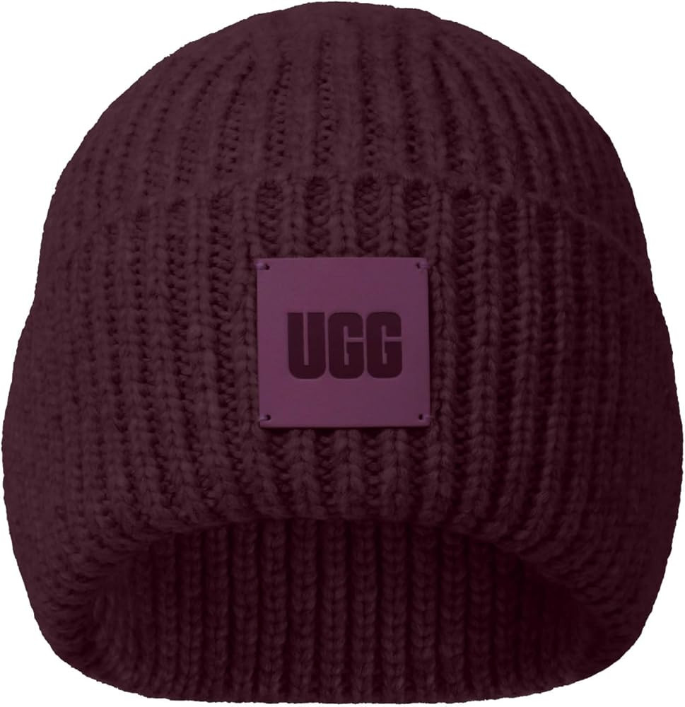 UGG Womens Chunky Rib Beanie with UGG Logo | Amazon (US)