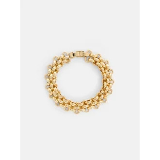 Free Assembly Women's Goldtone Chunky Link Bracelet, 7.5" + .5" Clasp | Walmart (US)