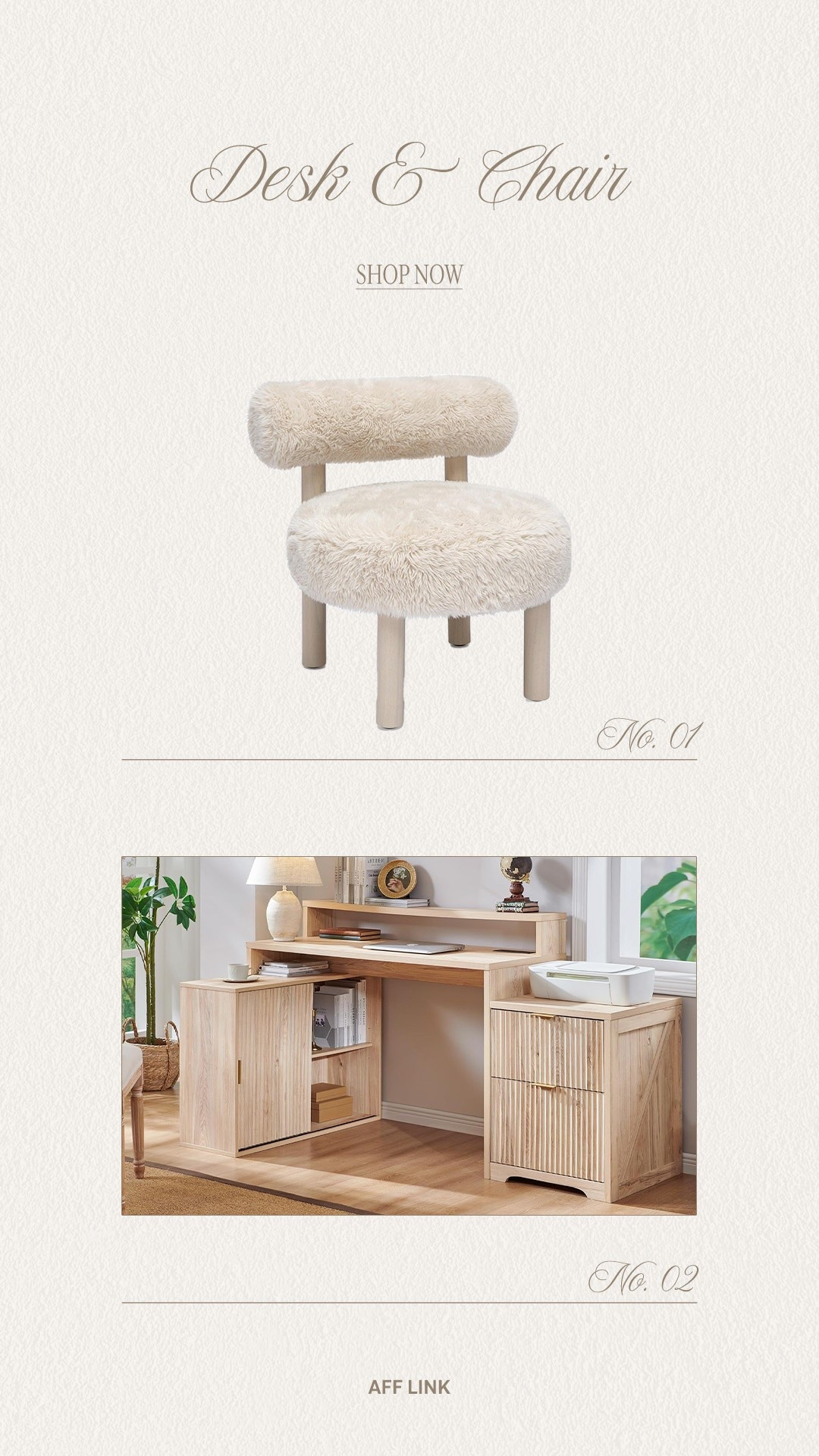 This desk setup makes working from home feel so much better ☁️
The fluffy chair is actually comfy and the light wood desk gives the whole room such a clean, cozy feel. Neutral decor like this always makes a space feel calmer and more put together ✨ One of my favorite little home upgrades lately 🤎

Este setup se ve demasiado cozy 
La silla fluffy + el desk clarito hacen que todo se vea clean y elegante ✨

Follow me on Instagram and YouTube
@kirasfashionfinds

#LTKHome #LTKvlog #LTKdayinmylife