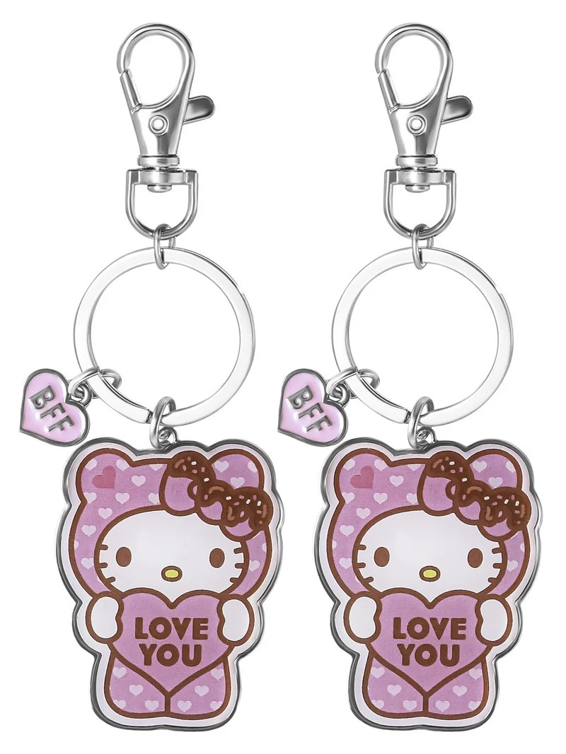 Sanrio Hello Kitty Girls Hello Kitty Love You BFF Keychain Charm Set of 2 - Size: 2 inches, Brand... | Walmart (US)