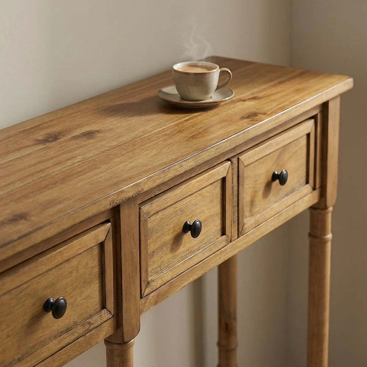 Vintage Sofa Table With Storage Drawers - Rustic Entryway Furniture, Tapered Legs, Elegant Design | Wayfair North America
